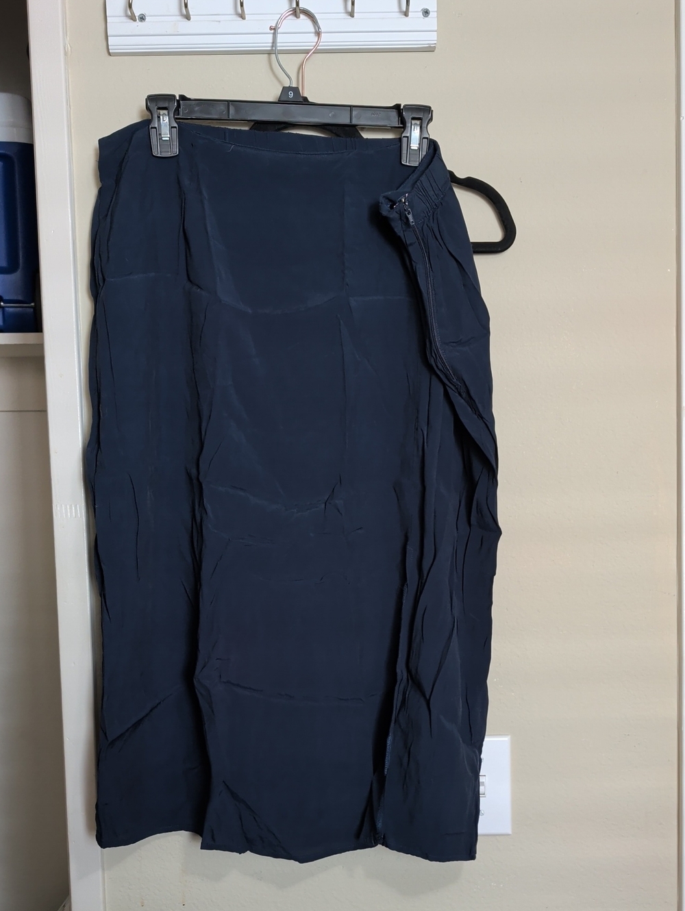 ModCloth Navy Wrap-Style Midi Skirt